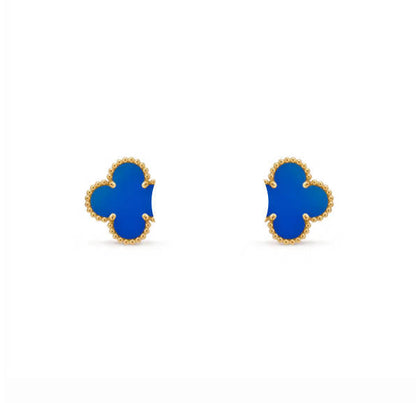 Clover Leaf Earstuds, 925 Silver, 18k Gold Plated, 1 Motifs