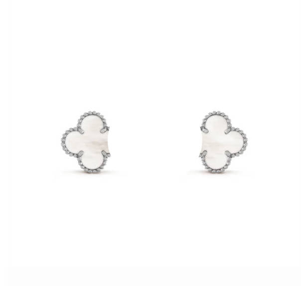 Clover Leaf Earstuds, 925 Silver, 18k Gold Plated, 1 Motifs