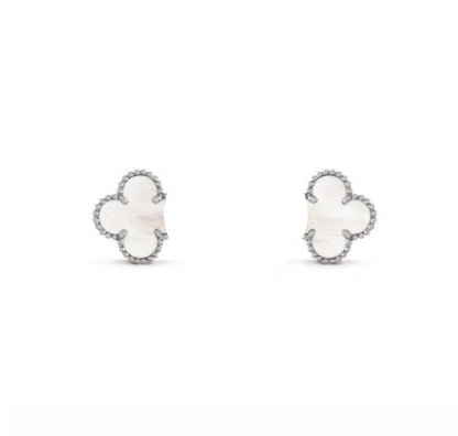 Clover Leaf Earstuds, 925 Silver, 18k Gold Plated, 1 Motifs