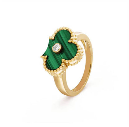 Clover Leaf Ring,925 Silver, 18k Gold Plated