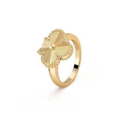 Clover Leaf Ring,925 Silver, 18k Gold Plated