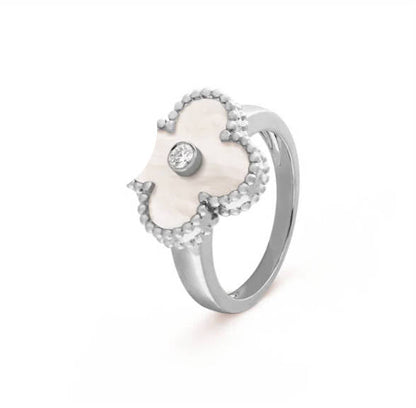 Clover Leaf Ring,925 Silver, 18k Gold Plated