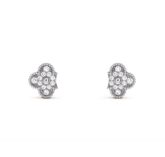 Clover Leaf Earstuds, 925 Silver, 18k Gold Plated, 1 Motifs
