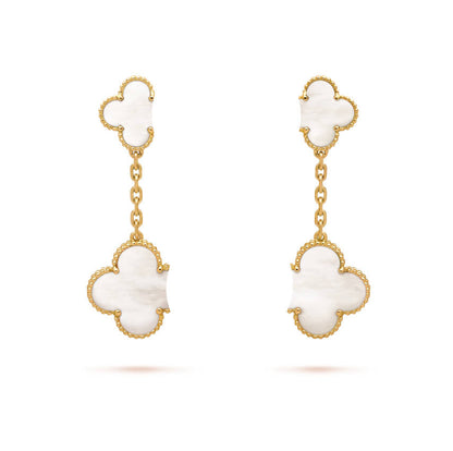 Clover Leaf Earstuds, 925 Silver, 18k Gold Plated, 1 Motifs