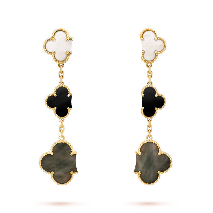 Clover Leaf Earstuds, 925 Silver, 18k Gold Plated, 1 Motifs