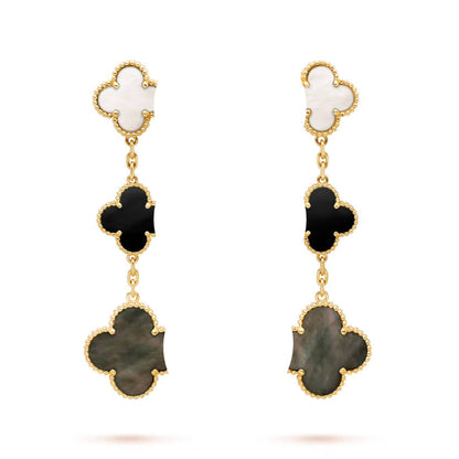 Clover Leaf Earstuds, 925 Silver, 18k Gold Plated, 1 Motifs