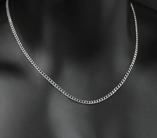 Crowned Ice Dual-Layer Stainless Steel Micro-Inlaid Cuban Chain Necklace – Slim & Feminine Hip-Hop Style