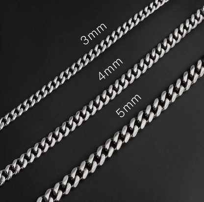 Crowned Ice Dual-Layer Stainless Steel Micro-Inlaid Cuban Chain Necklace – Slim & Feminine Hip-Hop Style