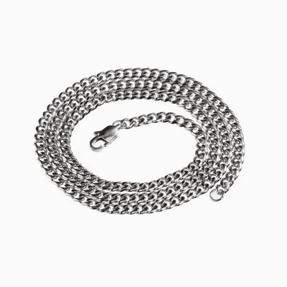 Crowned Ice Dual-Layer Stainless Steel Micro-Inlaid Cuban Chain Necklace – Slim & Feminine Hip-Hop Style