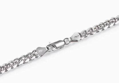 Crowned Ice S925 Silver-Plated 3MM Cuban Link Necklace – Lightweight Everyday Hip-Hop Accent
