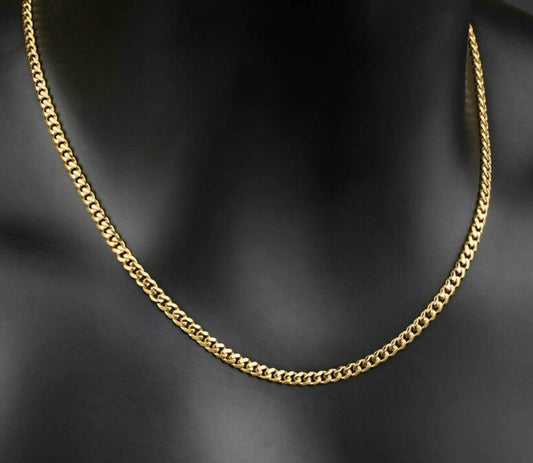 Crowned Ice Titanium-Plated Gold Cuban Link Chain Necklace