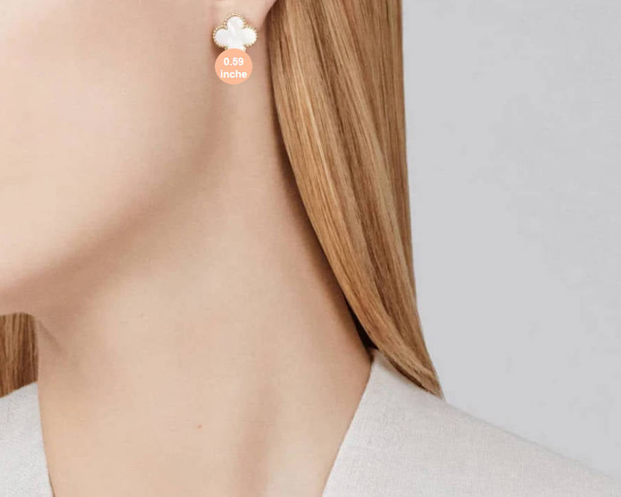 Clover Leaf Earstuds, 925 Silver, 18k Gold Plated, 1 Motifs