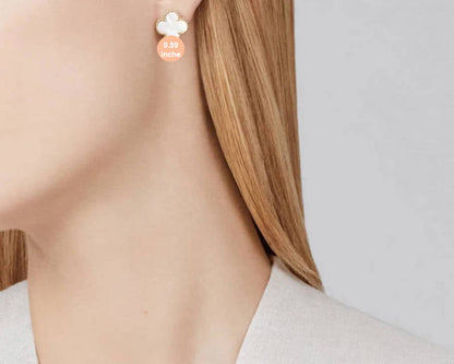 Clover Leaf Earstuds, 925 Silver, 18k Gold Plated, 1 Motifs