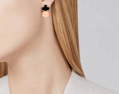 Clover Leaf Earstuds, 925 Silver, 18k Gold Plated, 1 Motifs