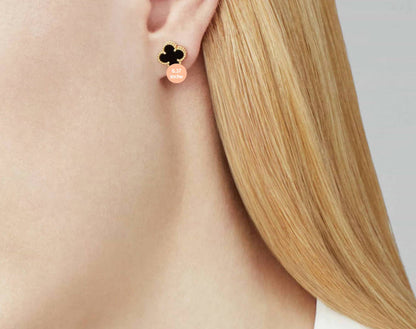 Clover Leaf Earstuds, 925 Silver, 18k Gold Plated, 1 Motifs