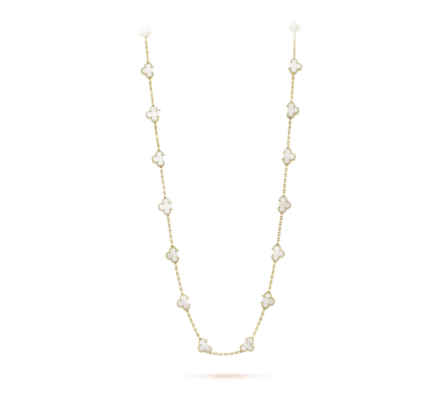 Clover Leaf Long Necklace,925 Silver, 18k Gold Plated,20 Motifs