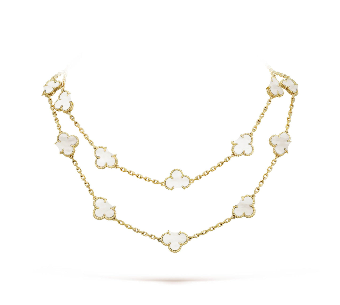 Clover Leaf Long Necklace,925 Silver, 18k Gold Plated,20 Motifs