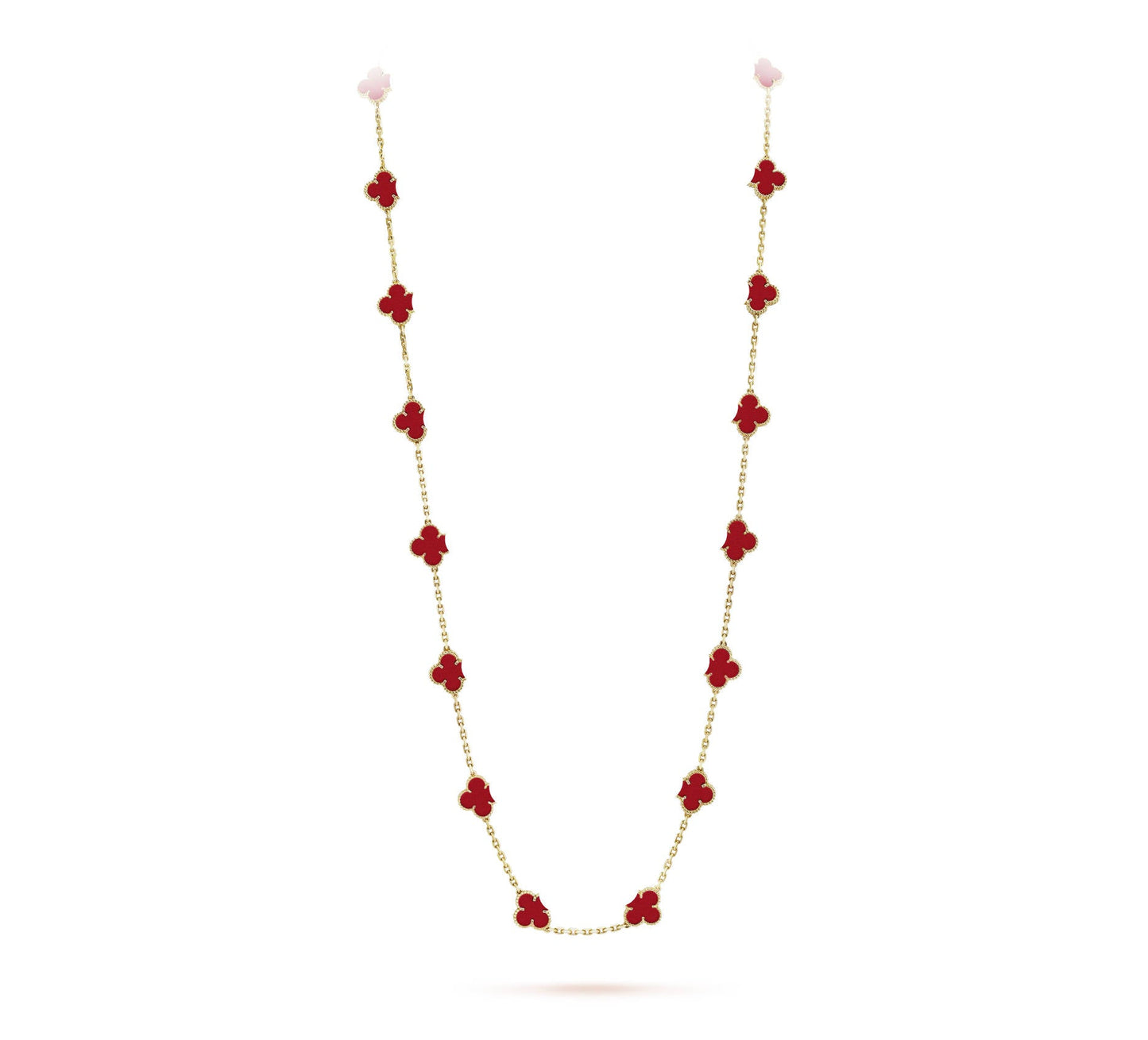 Clover Leaf Long Necklace,925 Silver, 18k Gold Plated,20 Motifs