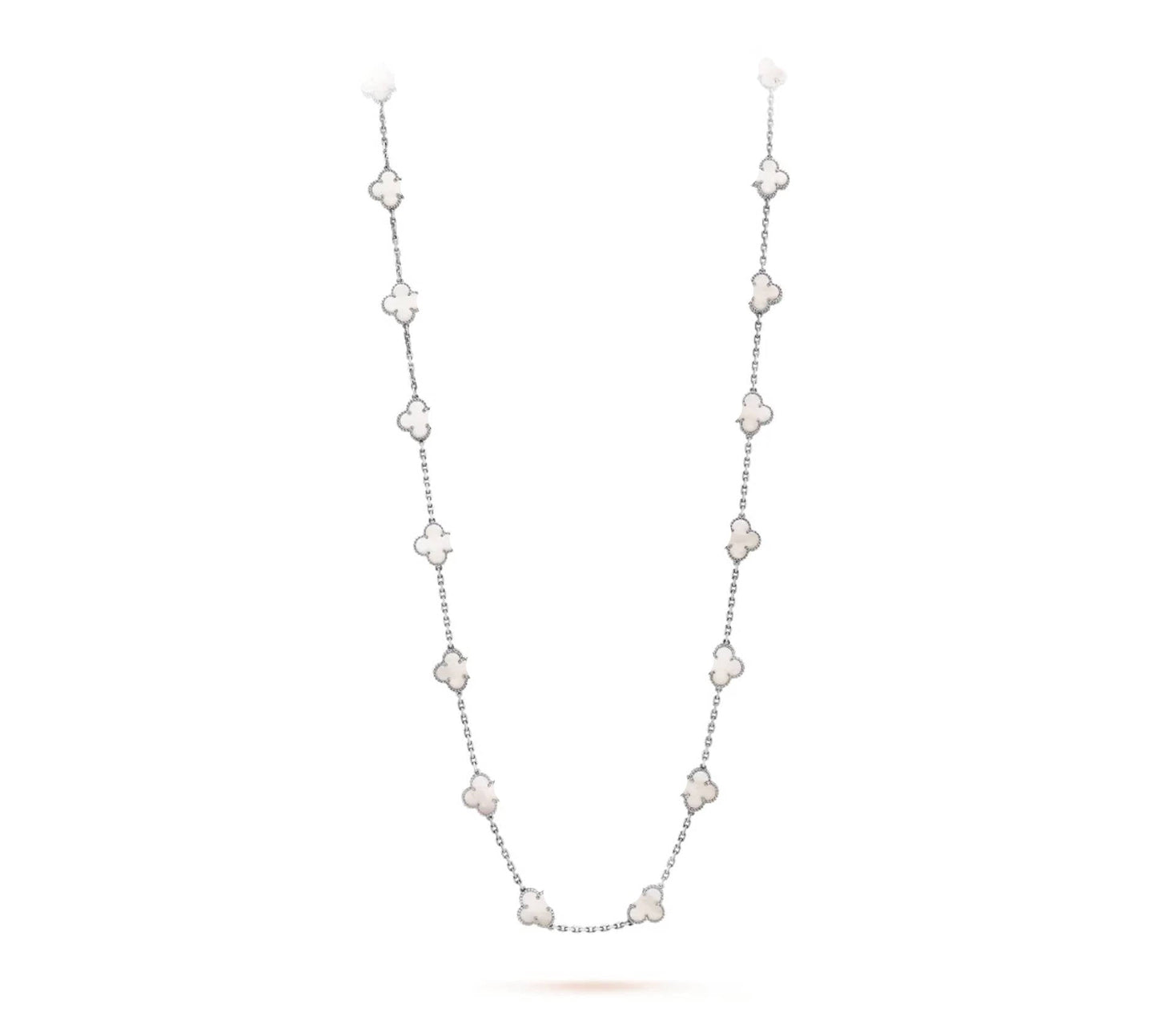 Clover Leaf Long Necklace,925 Silver, 18k Gold Plated,20 Motifs