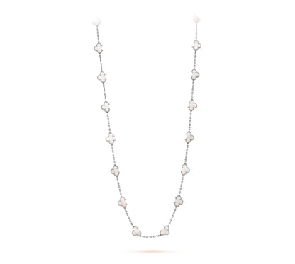 Clover Leaf Long Necklace,925 Silver, 18k Gold Plated,20 Motifs