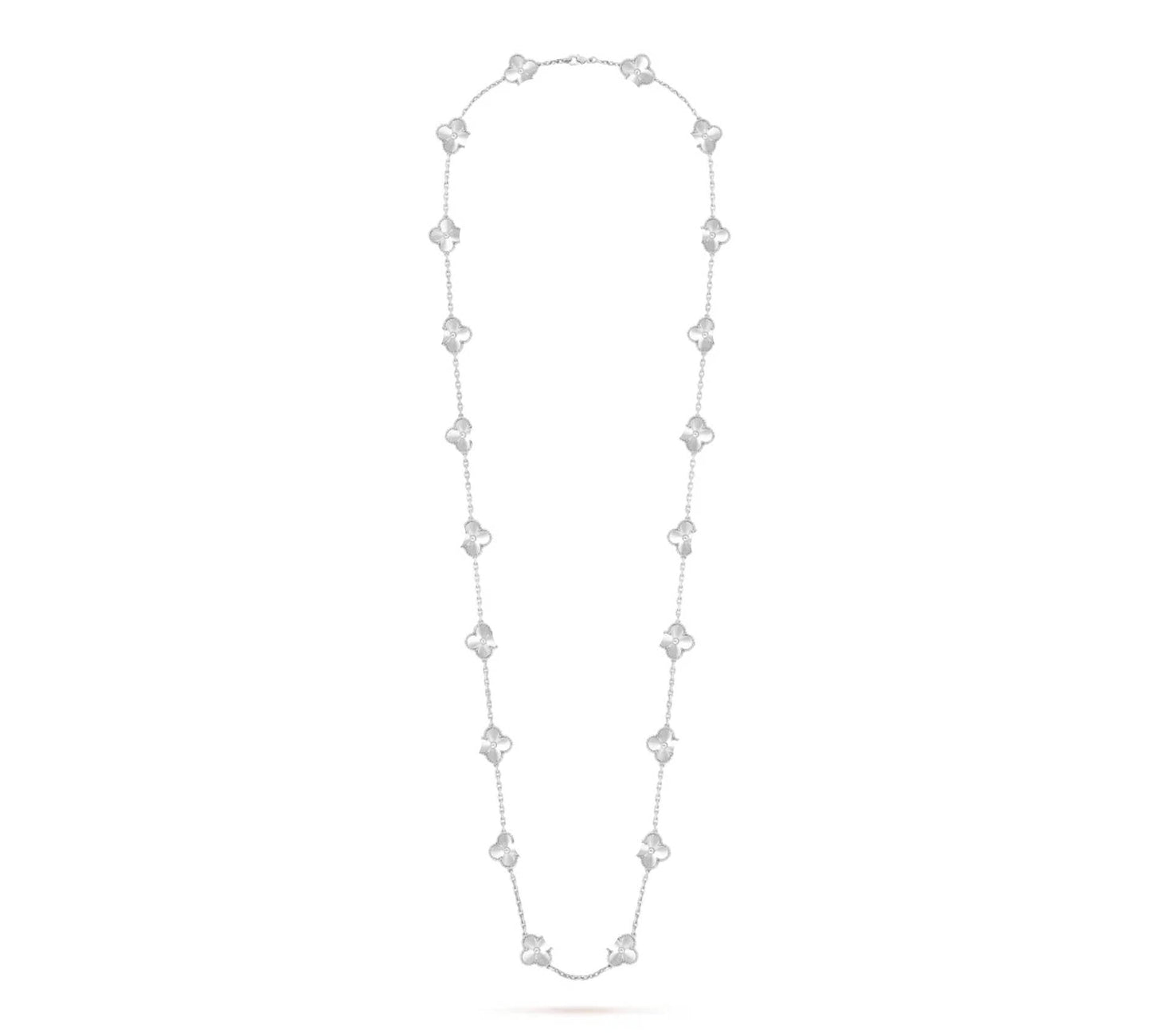 Clover Leaf Long Necklace,925 Silver, 18k Gold Plated,20 Motifs
