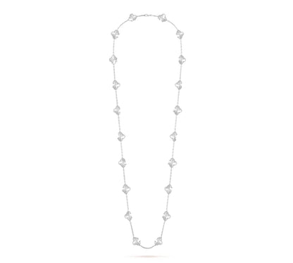 Clover Leaf Long Necklace,925 Silver, 18k Gold Plated,20 Motifs