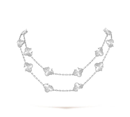Clover Leaf Long Necklace,925 Silver, 18k Gold Plated,20 Motifs