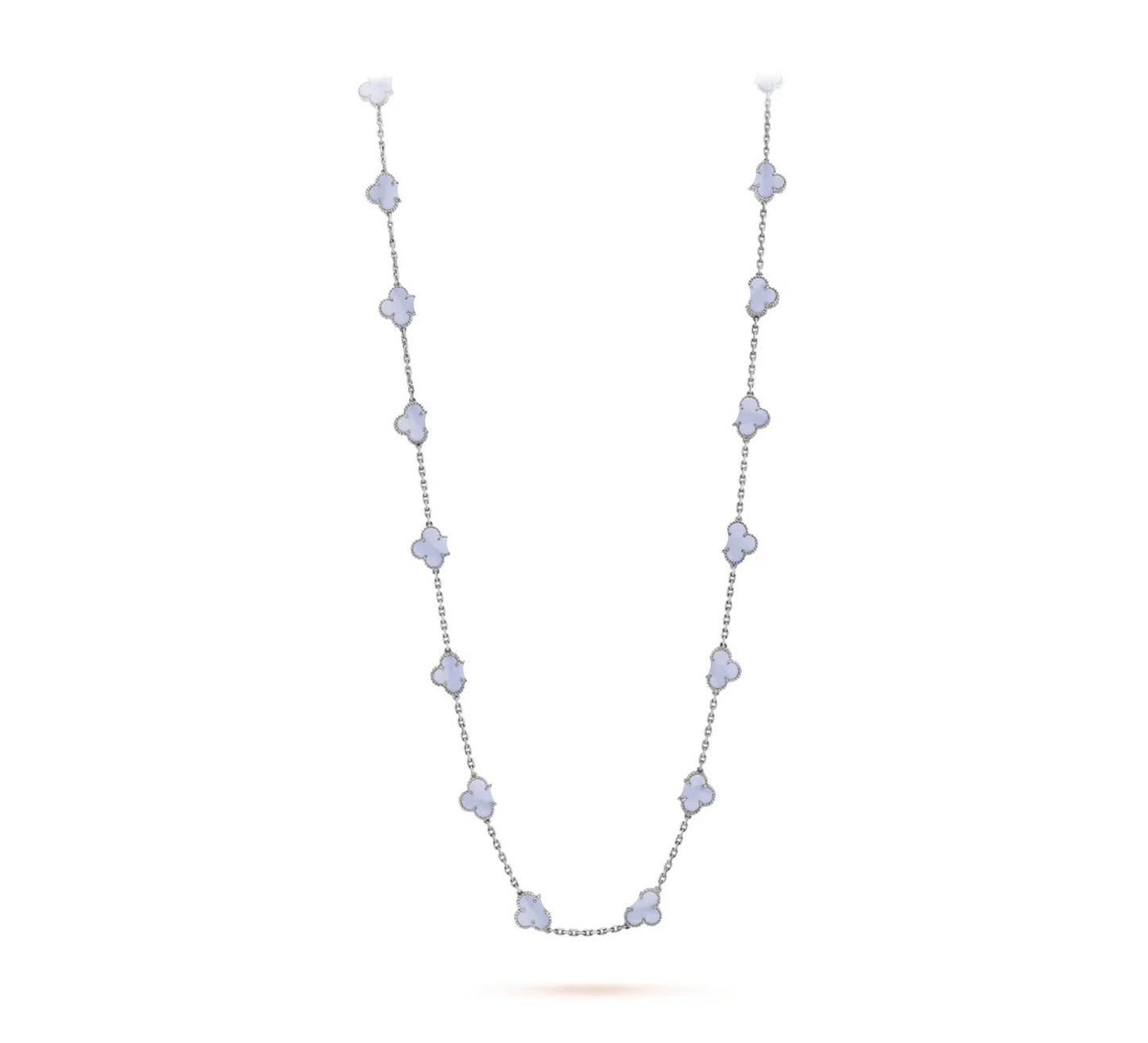 Clover Leaf Long Necklace,925 Silver, 18k Gold Plated,20 Motifs