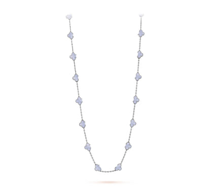 Clover Leaf Long Necklace,925 Silver, 18k Gold Plated,20 Motifs