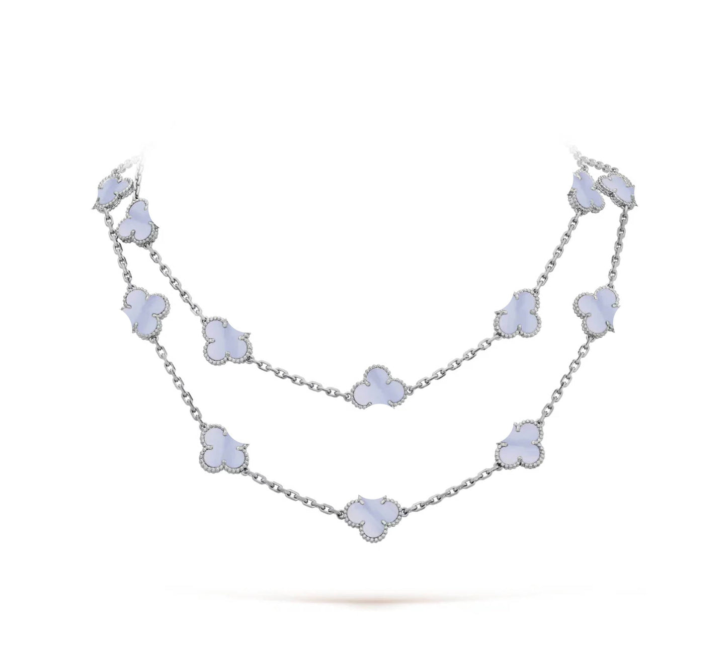 Clover Leaf Long Necklace,925 Silver, 18k Gold Plated,20 Motifs