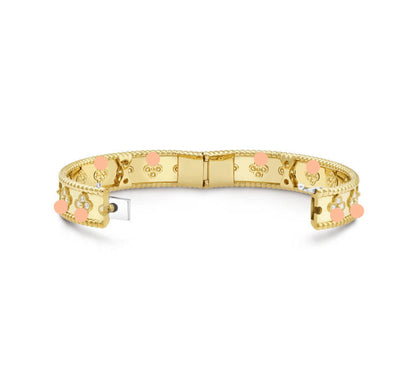 Wanderlust Studio Perlee Clovers Bracelet,18k Gold Plated
