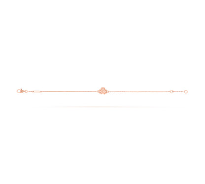 Sweet Clover Bracelet 925 Silver, 18k Gold Plated, 1 Motif