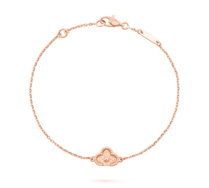 Sweet Clover Bracelet 925 Silver, 18k Gold Plated, 1 Motif