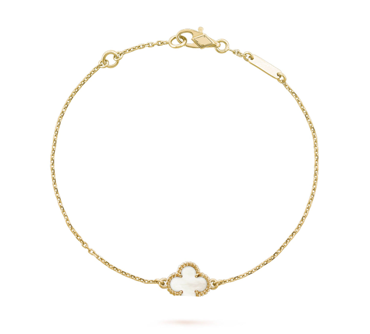 Sweet Clover Bracelet 925 Silver, 18k Gold Plated, 1 Motif