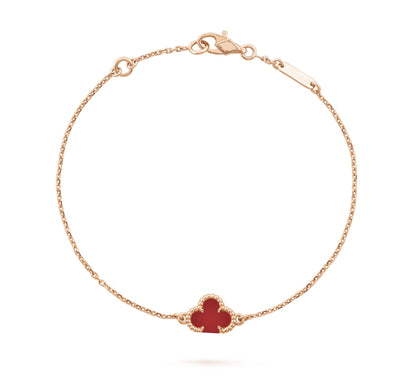 Sweet Clover Bracelet 925 Silver, 18k Gold Plated, 1 Motif