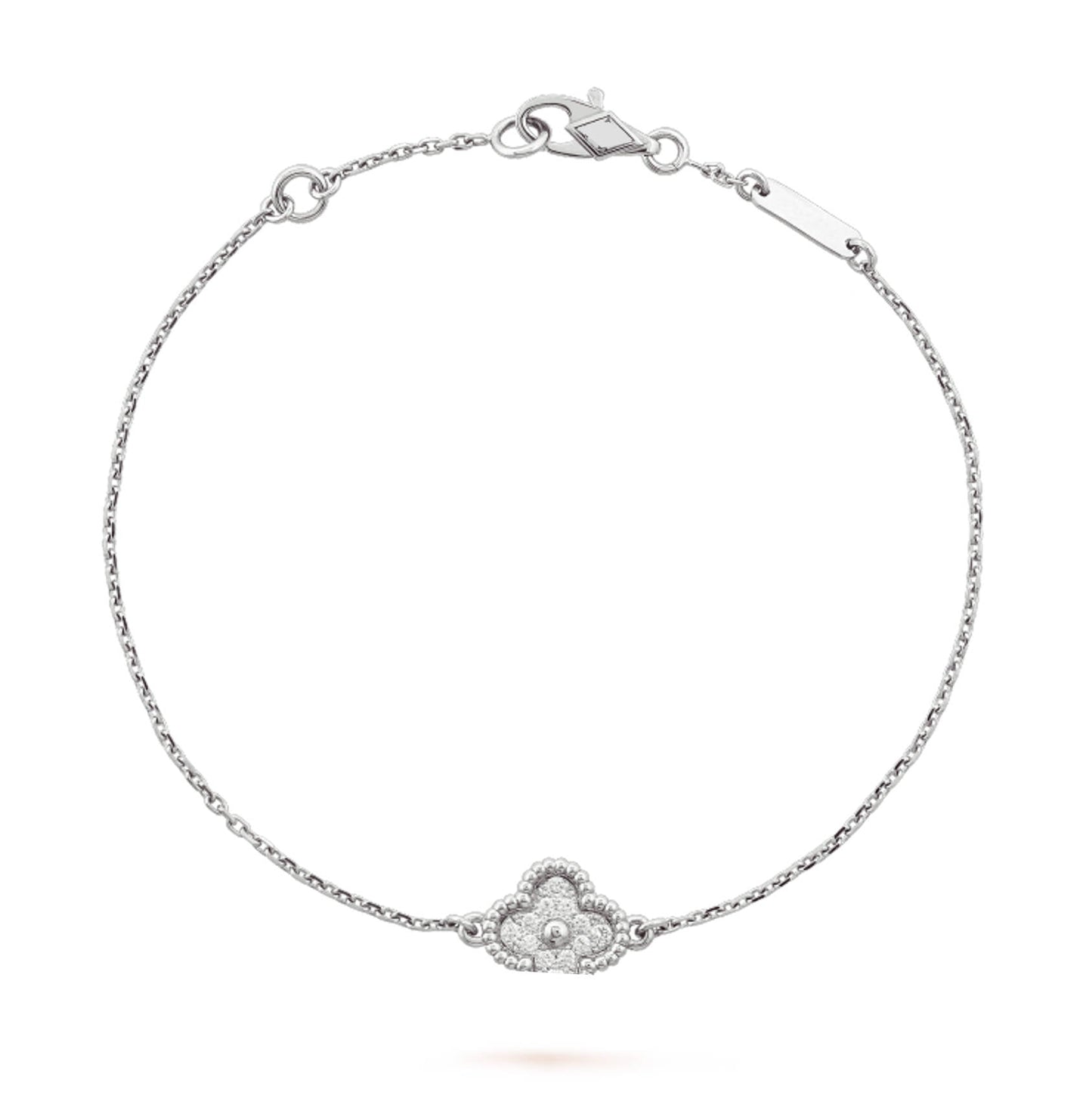 Sweet Clover Bracelet 925 Silver, 18k Gold Plated, 1 Motif