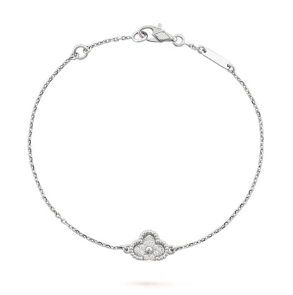 Sweet Clover Bracelet 925 Silver, 18k Gold Plated, 1 Motif