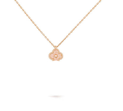 Clover Leaf Necklace, 925 Silver, 18k Gold Plated