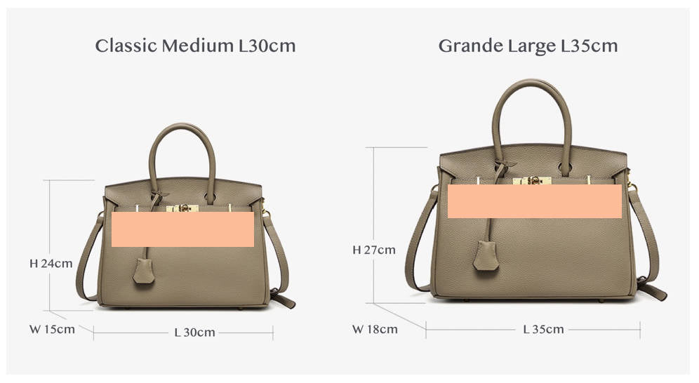 Women's Handbag, Togo Leather, Top Handle, Cross-body with shoulder strap