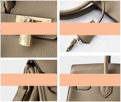 Women's Handbag, Togo Leather, Top Handle, Cross-body with shoulder strap