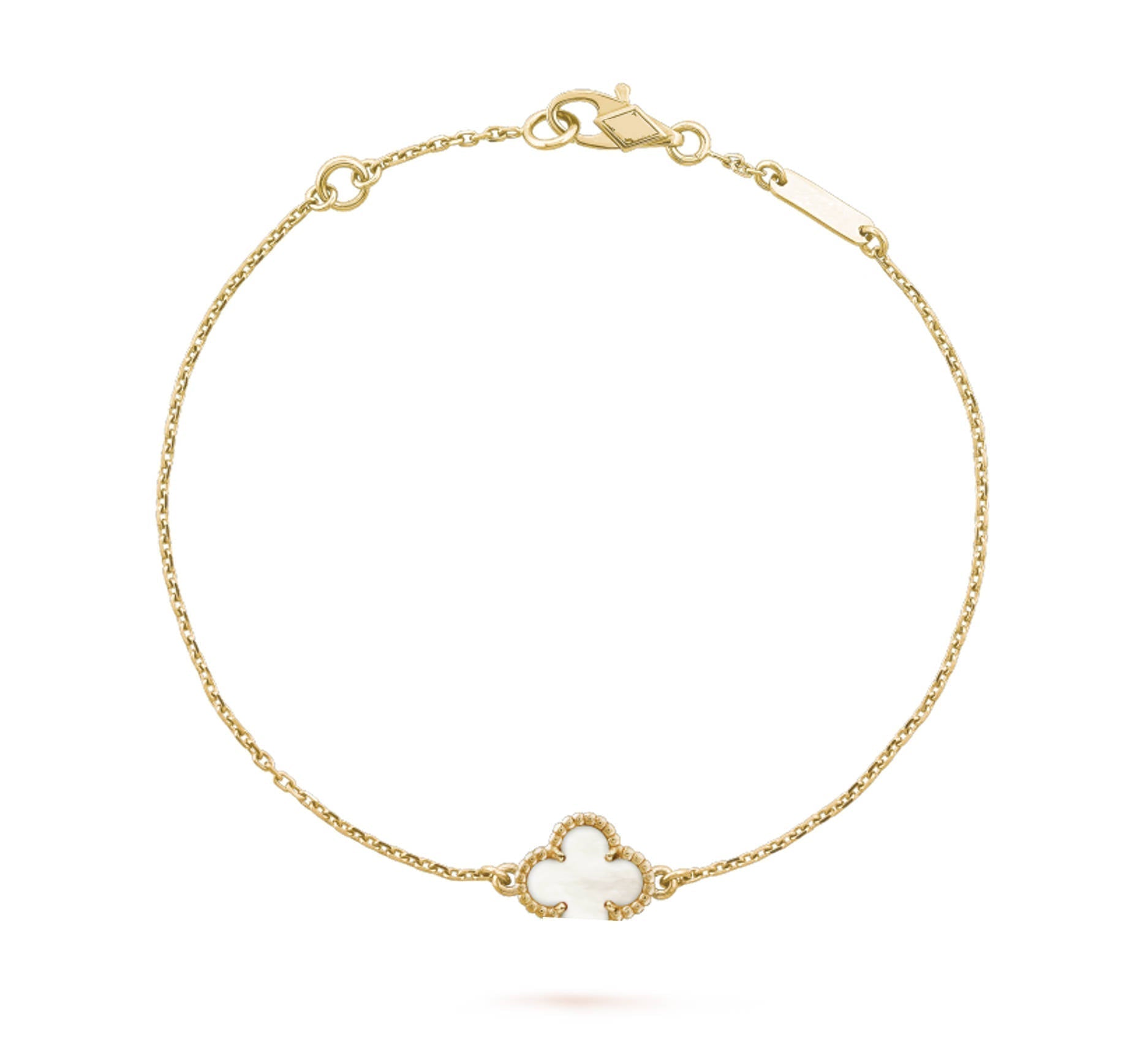 Sweet Clover Bracelet 925 Silver, 18K Gold Plated, 1 Motif