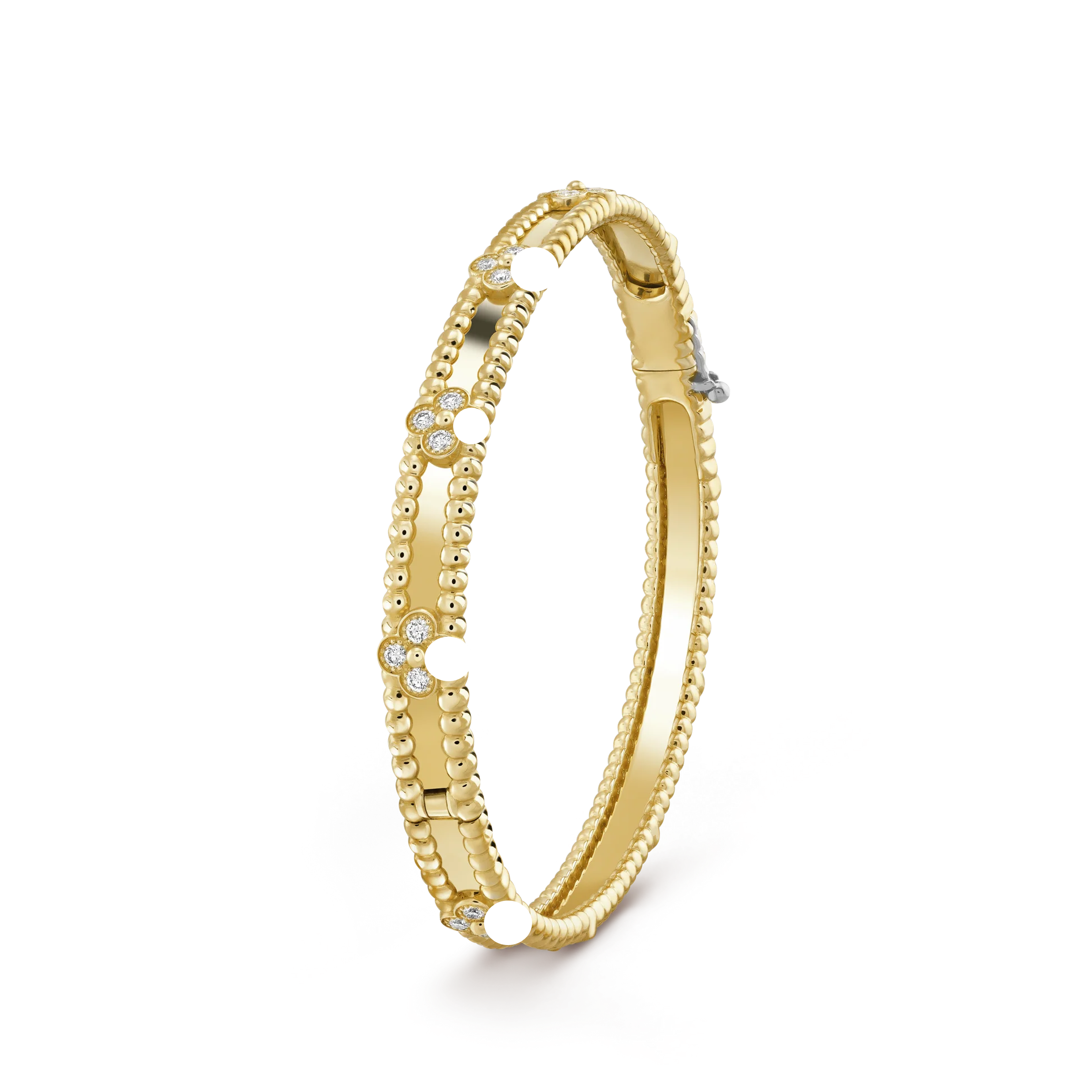 Gold plated clover leaf bracelet with 18K gold plating