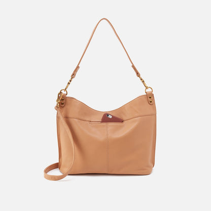 Women‘s Pier Shoulder Bag In Pebbled Leather - Sandstorm