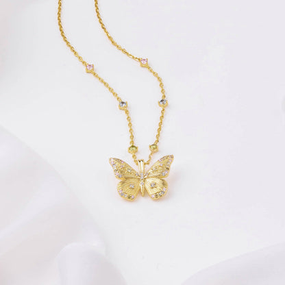 Wanderlust Studio Designer Collection Butterfly Rainbow & 18K Gold Plated Necklace