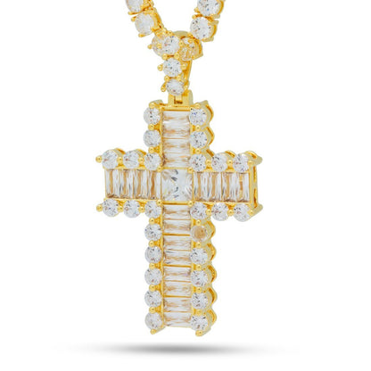Crowned Ice Icy Cross Necklace