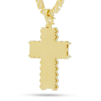 Crowned Ice Icy Cross Necklace