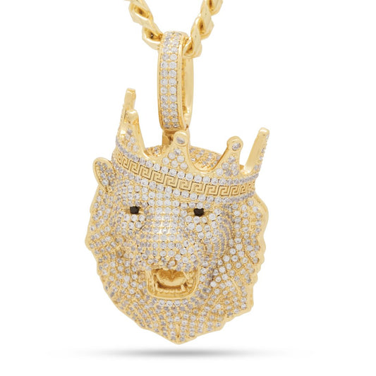 Crowned Ice Royal Lion Necklace