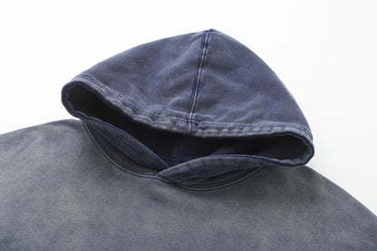 Washed Black "He First Loved Us" Hoodie - 1 John 4:19 Faith Pullover, Organic Cotton