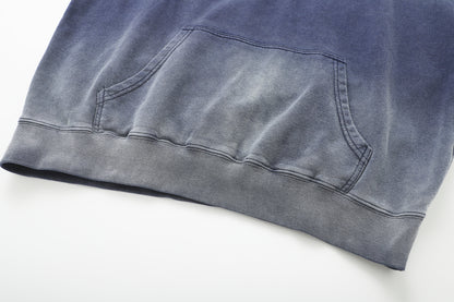 Washed Black "He First Loved Us" Hoodie - 1 John 4:19 Faith Pullover, Organic Cotton