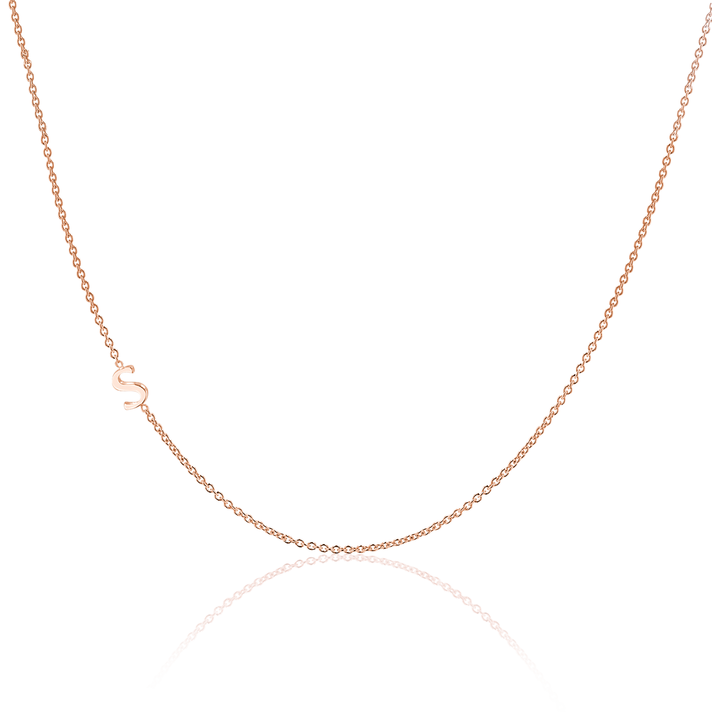 14K Gold Plating Asymmetrical Initial Necklace